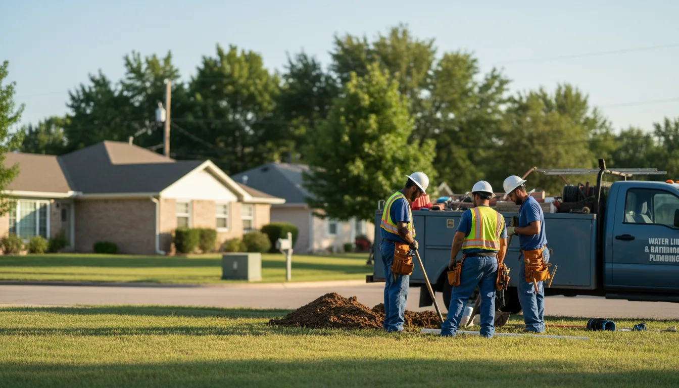 Residential water line and bathroom plumbing service in Robertsdale, PA